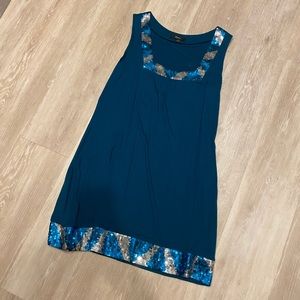 Express sequin trim tank dress